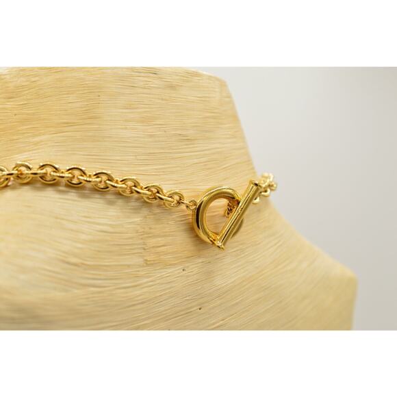 Givenchy Vintage Collar Necklace Chunky Linked Chain Gold Toggle Signed 80s BinP - Picture 7 of 12